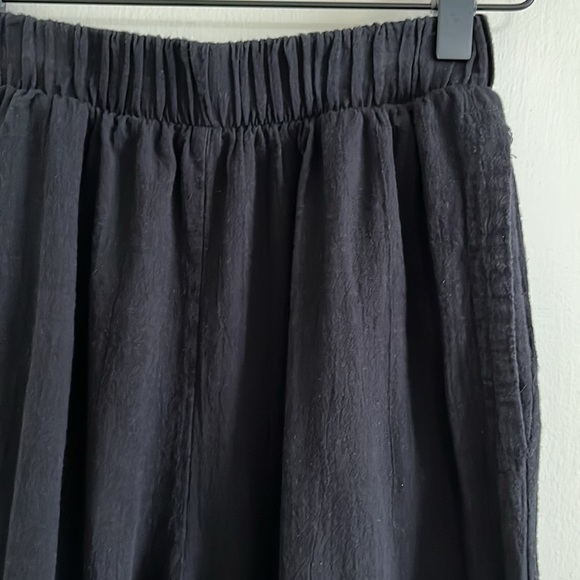 Bershka Small Black 100% Cotton Wide Leg Summer Lightweight Easy Pants - Picture 2 of 11